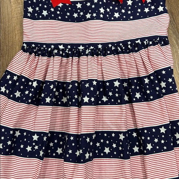 Bonnie Jean Red, White, & Blue Stars & Stripes 4th of July Dress size 6X zip up - Picture 3 of 10